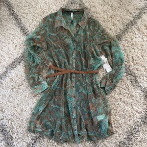 Animal print sheer dress